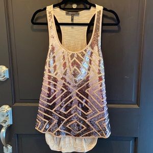 Pretty Rosegold Sequin Tank Top